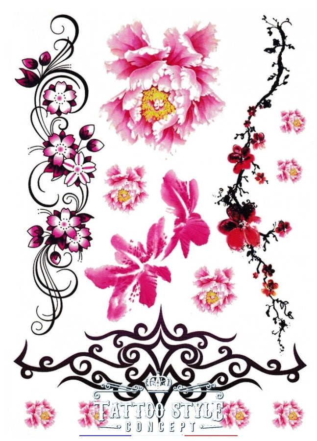 Botanique Fleur Design Tatouage Autocollant Scrapbooking Livre