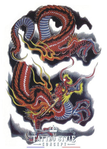 Tatouage Asiatique - Dragon Céleste Artistique Asian