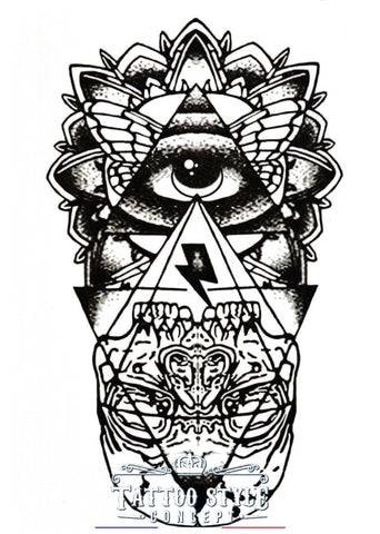 Tatouage Dessin Brut Illuminati En Art Abstrait Abstrait