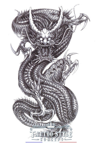 Tatouage Dragon Mystique Noir Et Blanc Animaux
