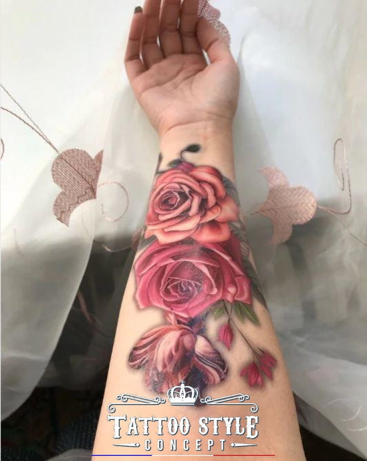 Tatouage Temporaire Fleur Lotus Rose - Réaliste, Facile à Appliquer, Envoi Gratuit