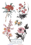 Tatouage éphémère art - fleurs rouge et rose peinture à l'eau