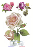 Tatouage éphémère de roses - Planche de Multiples Fleurs rose et violette