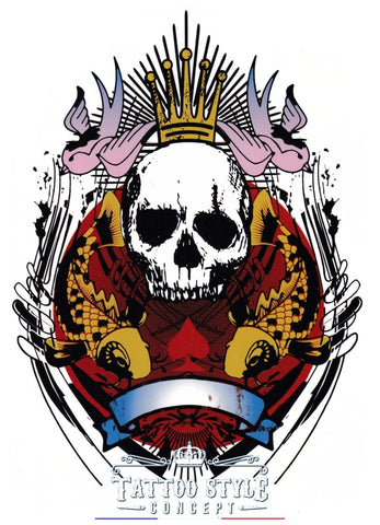 Tatouage Abstrait - Crâne De Roi Prestigieux