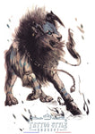 Tatouage temporaire animal - Lion sauvage déchaîné