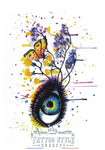 Tatouage Art Abstrait - Oeil Bleu Peinture À Leau Motifs Stylés
