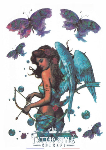 Tatouage Art Féerique - Sirène Et Papillons Femme