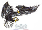 Tatouage temporaire Art géométrique - Attaque d'aigle royal en piqué