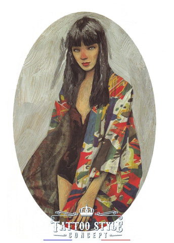 Tatouage Art - Portrait De Femme Peinture À Lhuile Motifs Stylés