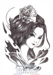 Tatouage Asiatique - Femme Geisha Et Aura De Fumée