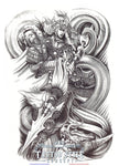 Tatouage temporaire Asiatique - Homme Guerrier et lance dragon