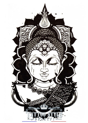 Tatouage Bouddha - Moine Serein Asian