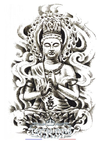 Tatouage Bouddha Tibétain Et Fleur De Lotus Asian