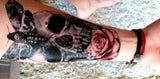 Tatouage Crâne Avec Papillon Et Rose Skull