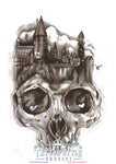 Tatouage Crâne Sombre Haut Château Skull