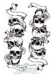 Tatouage Crânes Empilés Séduisants - Baie Des Pirates Skull