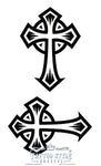 Tatouage Croix Gothique Style Double Motifs Stylés