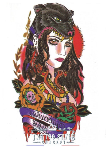 Tatouage Dessin Femme Et Rose - Lilith