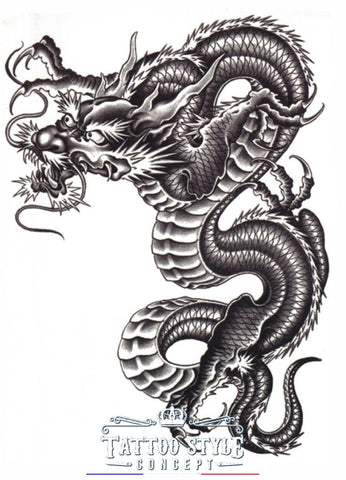 Tatouage Dragon Ancien En Déplacement Animaux