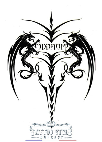 Tatouage Dragon Double Symbole Motifs Stylés
