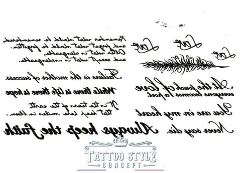 Tatouage Écriture - Poème Damour Ecritures