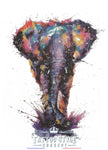 Tatouage Éléphant En Tâche De Peinture Multicolore Animaux