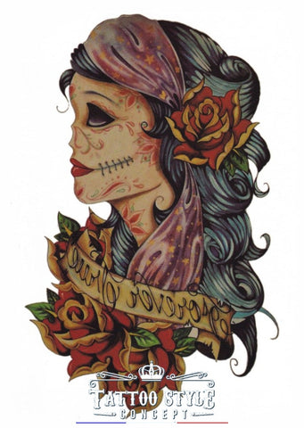 Tatouage Femme Masque Mexicain - Forever True