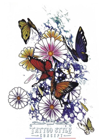 Tatouage Fleur Daisy Et Papillon Fleurs