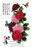 Tatouage temporaire de fleurs rouge - Fleurs rouge et rose
