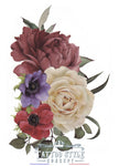 Tatouage temporaire de fleurs - Fleurs couleurs multiple style aquarelle