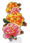 Tatouage temporaire Floral - Fleurs jaunes et roses couleurs renforcées