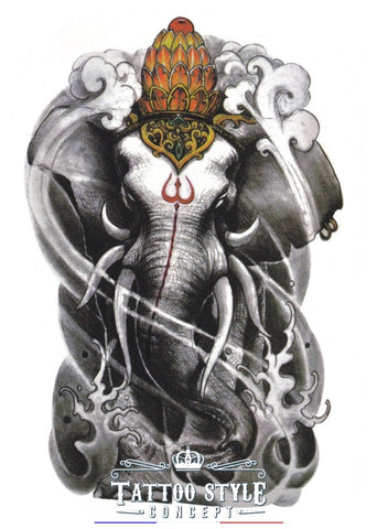 Tatouage Ganesh Forme Éléphant Asian