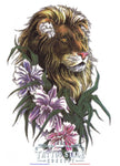 Tatouage Lion Et Fleur Au Crayon Atypique