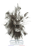 Tatouage Lion Rugissant En Cristal Fragmenté Animaux