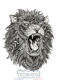 Tatouage Lion Sauvage Indien Animaux