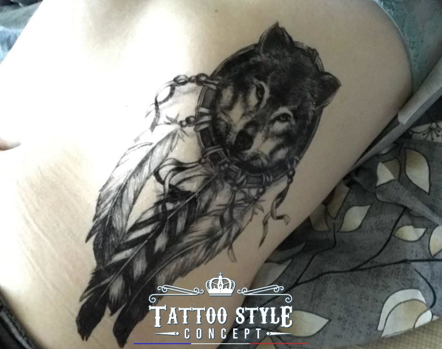 Tatouage Loup Attrape Reve Femme
