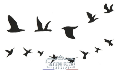 Tatouage Oiseau Multiple Colibri En Vol Animaux