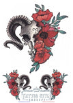 Tatouage Original - Crâne De Bouc Floral Skull
