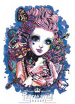 Tatouage Petite Princesse Old School - Violette Femme