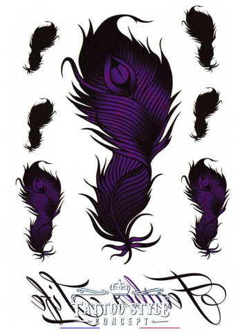 Tatouage Plume Violette - Feather Life Motifs Stylés