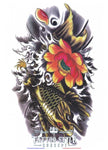 Tatouage Poisson Carpe Koï Et Fleur De Lotus - Eau Agitée Aquatiques