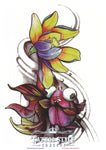 Tatouage Poisson Dessin Artistique Et Fleur De Lotus Abstrait
