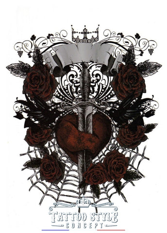 Tatouage Rose Et Dague - Sweetheart Crown Atypique