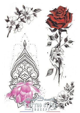 Tatouage Roses - Ornement Raffiné Lovely