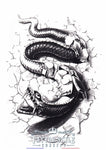 Tatouage temporaire Serpent du désert en noir et blanc