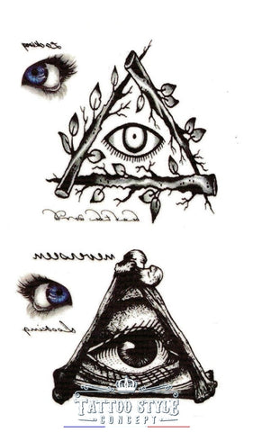 Tatouage Symbole Oeil Triangle Style Vintage Noir Motifs Stylés