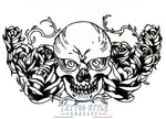 Tatouage Tête De Mort Ronce & Rose Simple Skull