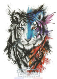 Tatouage Tigre Double Face En Couleur Stylé Animaux