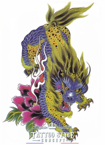 Tatouage Tigre Dragon Mythologique Asian