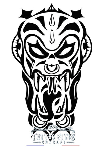 Tatouage Tribal - Face De Guerrier Orc